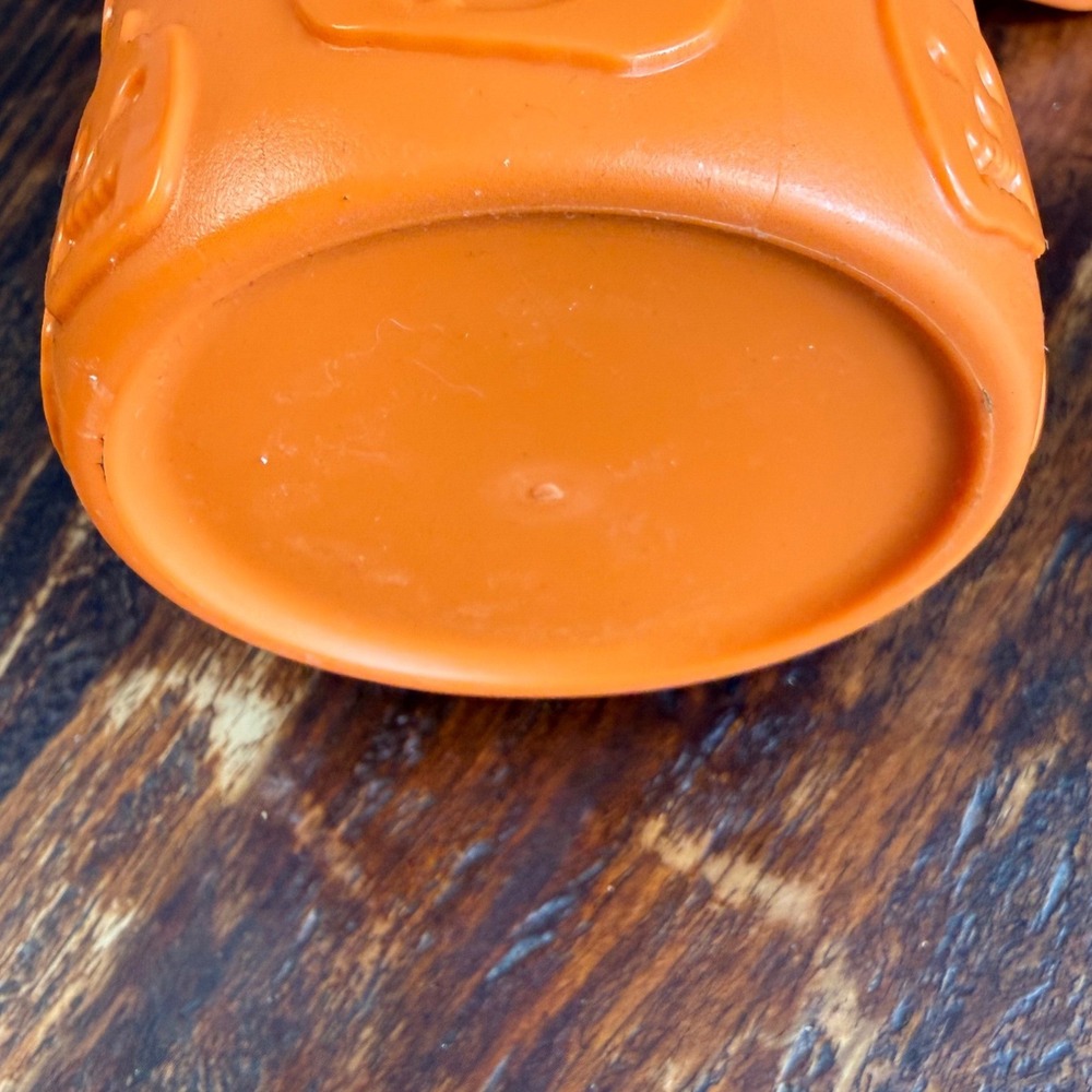 Orange Halloween Jack-O-Lantern Pumpkin Embossed Tumbler Handle and Straw NEW - Picture 5 of 6